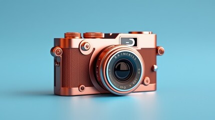 World Photographer's Day. Hold the retro camera in your hand on a neutral background. Printing on paper and textiles. Greeting cards for the holiday photos. generative ai