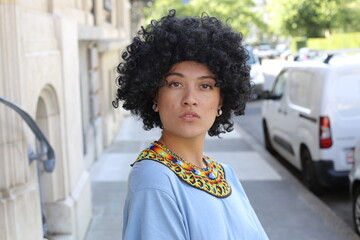 Beautiful ethnic woman with afro hairstyle 