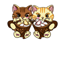 Cats with Ice Cream