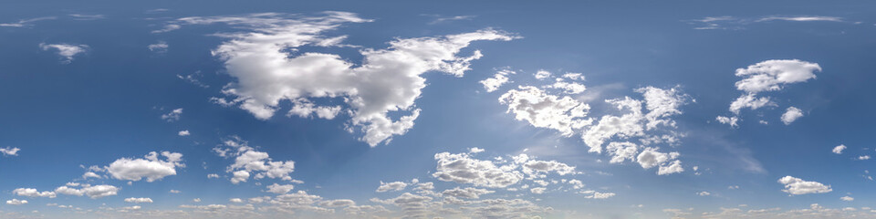 seamless cloudy blue sky hdri 360 panorama view with zenith and clouds for use in 3d graphics or...