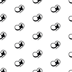 Seamless pattern with hearts with crosses. Print for textile, wallpaper, covers, surface. For fashion fabric. Retro stylization. Religious seamless pattern