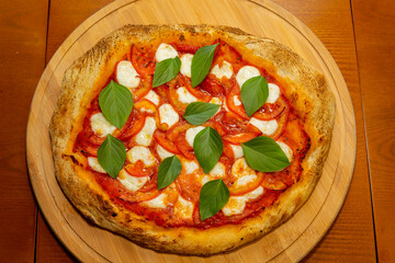 Classic margherita pizza, classified as the original Italian Vera Pizza