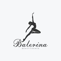 Ballerina silhouette, dancer moving in pointe and tutu. © Been ink