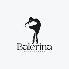 Ballerina silhouette, dancer moving in pointe and tutu. © Been ink