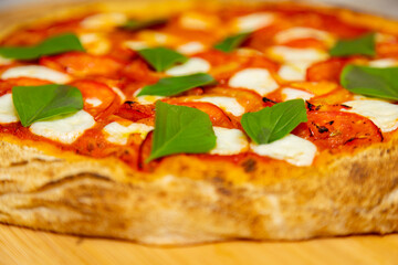 Classic margherita pizza, classified as the original Italian Vera Pizza