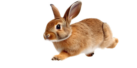Obraz premium a spring-themed illustration featuring adorable isolated bunnies and rabbits running, jumping, and bouncing all set on a transparent background and provided in PNG. Generative AI