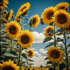Fototapeta na wymiar sunflowers of the sky