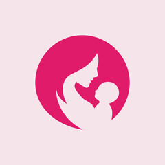loving mother and baby logo