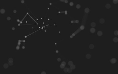 Fototapeta premium Abstract background. Molecules technology with polygonal shapes, connecting dots and lines. Connection structure. Big data visualization.