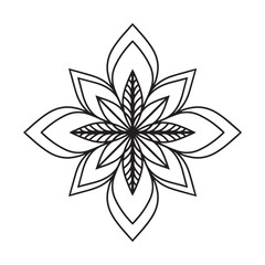 Circular Flower Mandala with vintage floral style. Vector Oriental mandala pattern. Hand drawn decorative element. Unique design with flower petal design. relax and meditation Concept for coloring 