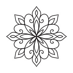 Circular Flower Mandala with vintage floral style. Vector Oriental mandala pattern. Hand drawn decorative element. Unique design with flower petal design. relax and meditation Concept for coloring 