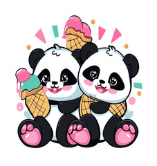 Panda Ice Cream Celebration © Aria