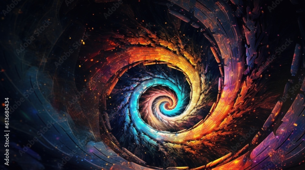 Wall mural a colorful spiral is seen in this image. generative ai image.