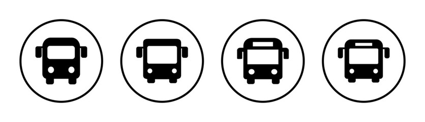 Bus icon set illustration. bus sign and symbol. transport symbol