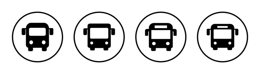 Bus icon set illustration. bus sign and symbol. transport symbol