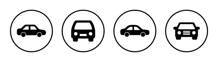 Obraz premium Car icon set illustration. car sign and symbol. small sedan