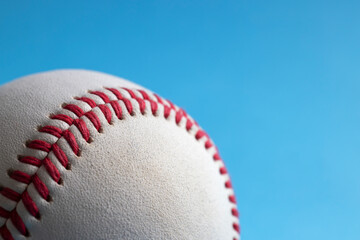 Baseball on blue background