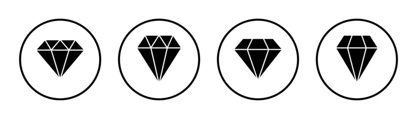 Diamond icon set illustration. diamond gems sign and symbol