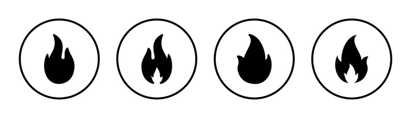 Fire icon set illustration. fire sign and symbol