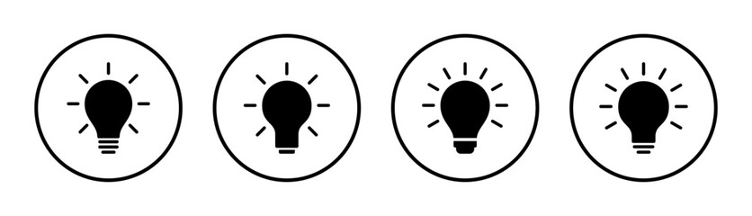 Lamp icon set illustration. Light bulb sign and symbol. idea symbol.