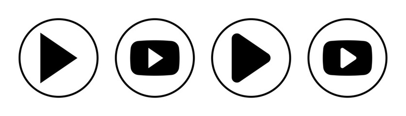 Play Icon set illustration. Play button sign and symbol