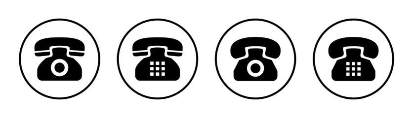 Telephone icon set illustration. phone sign and symbol