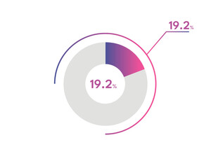 19.2 Percentage circle diagrams Infographics vector, circle diagram business illustration, Designing the 19.2% Segment in the Pie Chart.