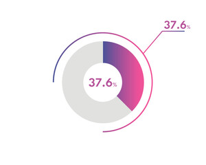 37.6 Percentage circle diagrams Infographics vector, circle diagram business illustration, Designing the 37.6% Segment in the Pie Chart.