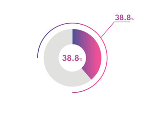 38.8 Percentage circle diagrams Infographics vector, circle diagram business illustration, Designing the 38.8% Segment in the Pie Chart.