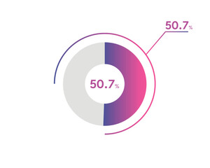 50.7 Percentage circle diagrams Infographics vector, circle diagram business illustration, Designing the 50.7% Segment in the Pie Chart.