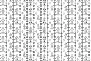 Primitive Amazigh signs, seamless pattern, repeated ethnic elements, vector illustration, black and white