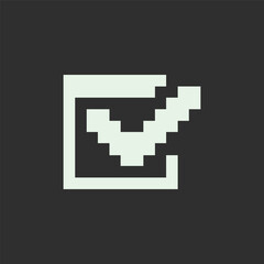 this is Checklist icon 1 bit style in pixel art with white color and black background ,this item good for presentations,stickers, icons, t shirt design,game asset,logo and your project.