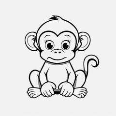 baby monkey drawing 