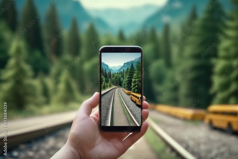 Poster direction travel navigation phone location mobile gps point map position. generative ai.