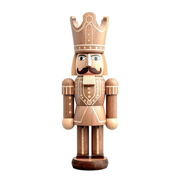 wooden nutcracker figurine isolated on a transparent background, generative ai