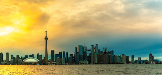 Toronto skyline at sunset, Canada