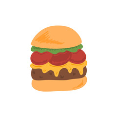 delicious grilled beef burger with cheese