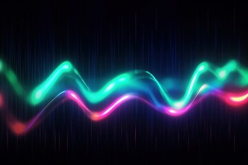 Fototapeta premium abstract futuristic background with gold PINK blue glowing neon moving high speed wave lines and bokeh lights. Data transfer concept Fantastic wallpaper, Ai Generative