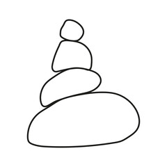 stones pyramid icon, balance concept for spa massage, thin line symbol. Vector illustration. Stock image.