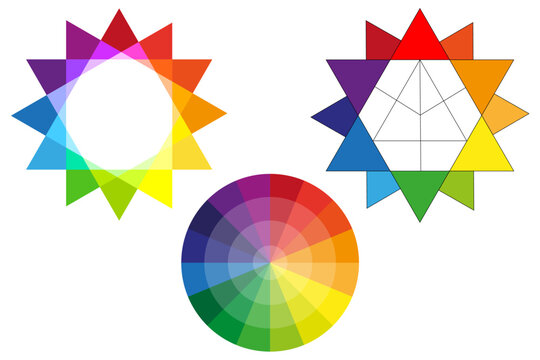 Color wheel with the transition to white in the middle. stock image.