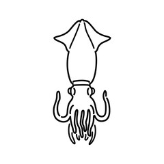 イカのイラスト（線画）