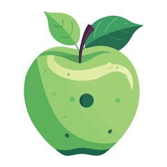 Ripe green apple symbolizes healthy eating icon