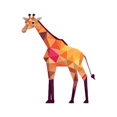 Obraz premium Geometric shapes create a modern giraffe mascot