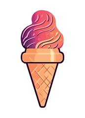 Cute cartoon cone eating wafer