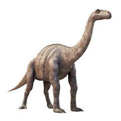 Diplodocus, Brontosaurus dinosaur on transparent background Generative AI	