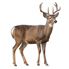 Deer stag in front on transparent background Generative AI