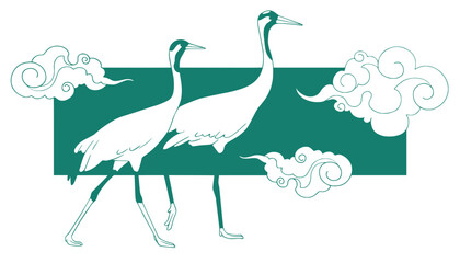 illustration of a flamingo storks