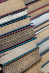 stack of old books