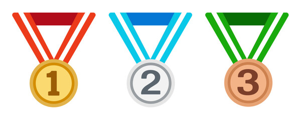 Set of gold, silver and bronze medals at various awards ceremonies, 각종 시상식의 금,은,동메달세트