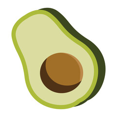 avocado illustration on white background
